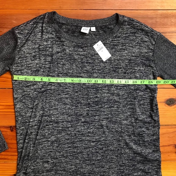 Gap Heather Navy Blue Long Sleeve Top, NWT, XS - Picture 6 of 12